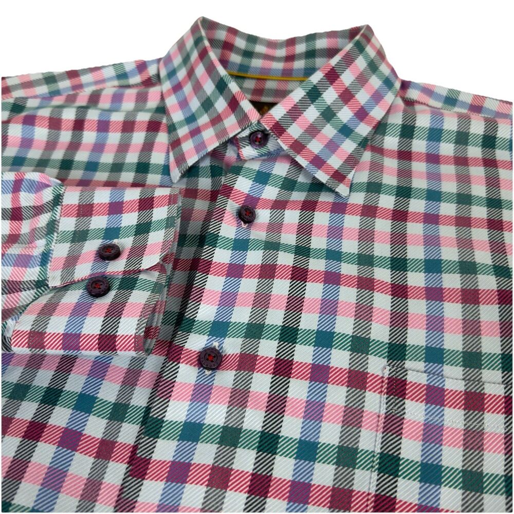 Robert Talbott Classic Men’s XL Button Down L/S Shirt Multicolor Check Cotton